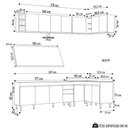 Ver imagem 4 de Armário de Cozinha Modulado de Canto 7 Peças Cp35 Balcão com Tampo Preto/cinza - Lumil Lumil Móveis