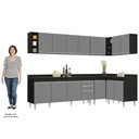 Ver imagem 5 de Armário de Cozinha Modulado de Canto 7 Peças Cp35 Balcão com Tampo Preto/cinza - Lumil Lumil Móveis