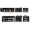 Ver imagem 6 de Armário de Cozinha Modulado de Canto 7 Peças Cp35 Balcão com Tampo Preto/cinza - Lumil Lumil Móveis