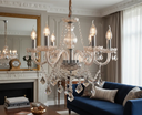 Ver imagem 1 de Lustre Candelabro France Nice 6 Braços Cristal Legítimo Champagne E14 Luxo