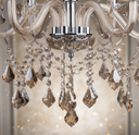 Ver imagem 5 de Lustre Candelabro France Nice 6 Braços Cristal Legítimo Champagne E14 Luxo