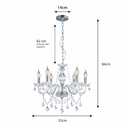 Ver mais imagens de Lustre Candelabro France Nice 6 Braços Cristal Legítimo Champagne E14 Luxo