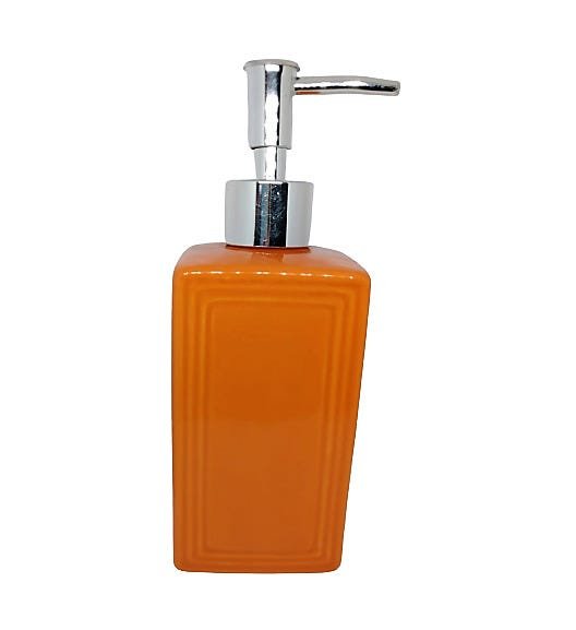 Porta Sabonete Líquido 350ml Quadrado Porcelana:Laranja - 1