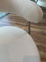 Ver imagem 2 de Kit 2 Cadeiras Athenas Tecido Off White/ Costas Courino Areia 711 - 721