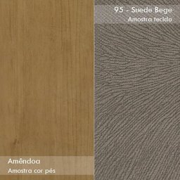 Conjunto 8 Cadeiras Apogeu Amêndoa/Suede Bege - Móveis Lopas - 5