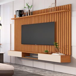 Jogo Painel Ripado com Nicho 180 Apúlia Nature Off White - 1