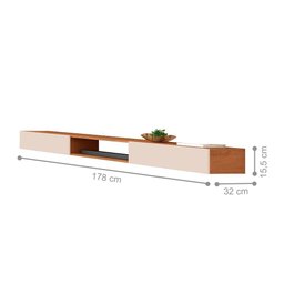 Jogo Painel Ripado com Nicho 180 Apúlia Nature Off White - 5