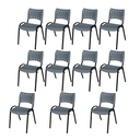 Ver imagem 2 de Kit 11 Cadeiras Iso Fixa Empilhável Escola Igreja Salão:cinza
