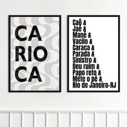 Kit 2 Quadros Decorativos Gírias Cariocas 45x34cm:moldura Branca - 1 Kit 2 Quadros Decorativos Gírias Cariocas 45x34cm:moldura Branca - 1