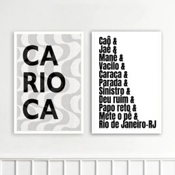 Kit 2 Quadros Decorativos Gírias Cariocas 45x34cm:moldura Branca - 2 Kit 2 Quadros Decorativos Gírias Cariocas 45x34cm:moldura Branca - 2