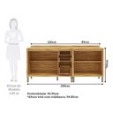 Ver imagem 4 de Balcões de Cozinha 4 Portas e 3 Gavetas 1 Tampo 200cm 100% MDF Barbados Espresso Móveis Bege/Amêndoa/Off White