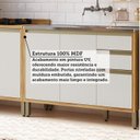 Ver imagem 7 de Balcões de Cozinha 4 Portas e 3 Gavetas 1 Tampo 200cm 100% MDF Barbados Espresso Móveis Bege/Amêndoa/Off White