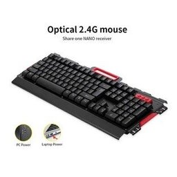 Teclado Sem Fio Mouse Combo 2400dpi Preto - 2