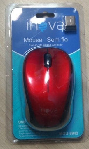Mouse Cordless 1000Dpi Vermelho Modelo 8582 - 2