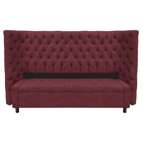 Kit Cabeceira e Calçadeira Baú King Everest P02 195cm para Cama Box Suede - Doce Sonho Móveis