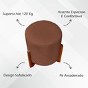 Ver imagem 2 de Puff Redondo Eloah Suede Cores Pe Castanho - Terracota, Suede