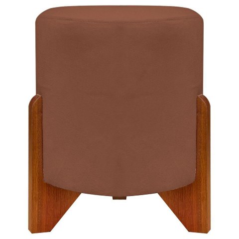 Puff Redondo Eloah Suede Cores Pe Castanho - Terracota, Suede