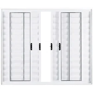 Janela Veneziana de Alumínio 6 Folhas 1,00 X 1,50 sem Grade Cor Branco Linha Econ