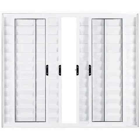 Janela de Aluminio Veneziana 6 Folhas sem Grade Linha Leve:1,00 X 1,50/branco