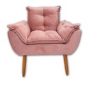 Ver imagem 2 de Poltrona Decorativa Opala Meg Luxo Pé Palito Madeira Suede Rosa