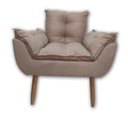 Ver imagem 2 de Poltrona Decorativa Opala Meg Luxo Pé Palito Madeira Suede Capuccino