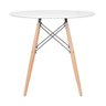 Mesa Eames Eiffel Redondo Tampo de Madeira 80cm Branco - 2
