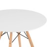 Mesa Eames Eiffel Redondo Tampo de Madeira 80cm Branco - 3