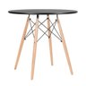 Mesa Eames Eiffel Redondo Tampo de Madeira 80cm Preto - 1