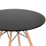 Mesa Eames Eiffel Redondo Tampo de Madeira 80cm Preto - 3