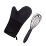 Batedor Claras Fouet e Luva Cozinha Silicone Preto Kit 2un - 1