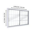 Ver imagem 2 de Janela de Alumínio de Correr Lateral 2 Folhas Móveis com Grade 100x150cm Lucasa Ideale
