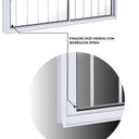 Ver imagem 4 de Janela de Alumínio de Correr Lateral 2 Folhas Móveis com Grade 100x150cm Lucasa Ideale