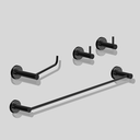 Ver imagem 3 de Kit de Acessórios para Banheiro Preto Fosco 4 Peças Grego Metal 2050at