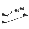 Kit de Acessórios para Banheiro Preto Fosco 4 Peças Grego Metal 2050at - 1