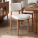 Ver imagem 3 de Cadeira para Sala de Jantar Cozinha Living Estofada Dara L02 Bouclê Cru - Lyam Decor