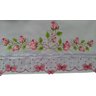 Toalha Bordada de Rosto Rosas com Barrinha de Borboletas. Cor Lilás. Dohler Artesanalle - 3