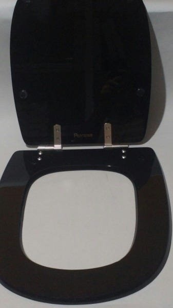 Tampa De Vaso Sanitário Poliéster Sabatini Preto Icasa Clean - 8
