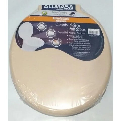 Tampa De Vaso Sanitário Almofadado Universal Oval Creme