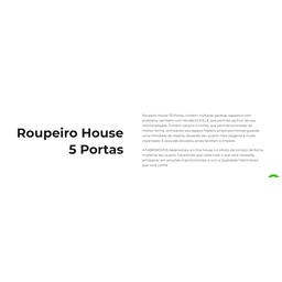 Roupeiro colonial Triplex House 5 portas alto cor Off white / Nature Fabrimóveis 55 - 5