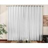 Cortina Voil Branco Xadrez Forro Micro Fibra 6,00 X 2.50 Ilhós Cromado - 1