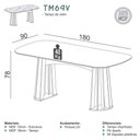 Ver imagem 3 de Conjunto de Jantar 6 Lugares Mesa Tampo em Vidro 1,80m Dalla