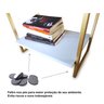 Kit 2 Mesas de Cabeceira Mordomo Lateral Cama com 1 Gaveta Branco / Dourado - 3