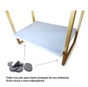 Ver imagem 5 de Kit 2 Mesas de Cabeceira Mordomo Lateral Cama com 1 Gaveta Branco / Dourado