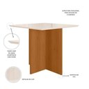 Ver imagem 3 de Mesa de Jantar Helô Tampo com Vidro 90cm Freijó/Off White - Pallazio