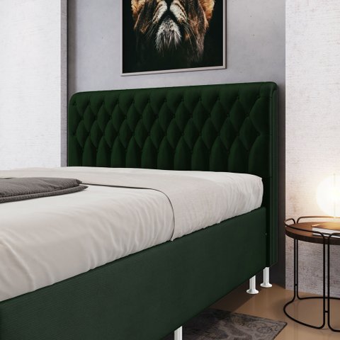 Cabeceira Bellatrix 195 para Cama King Suede Verde Aradecor