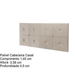Painel Cama Box Casal 1,40 Botão - Cores - Comprar Moveis em Casa: Bege - 2