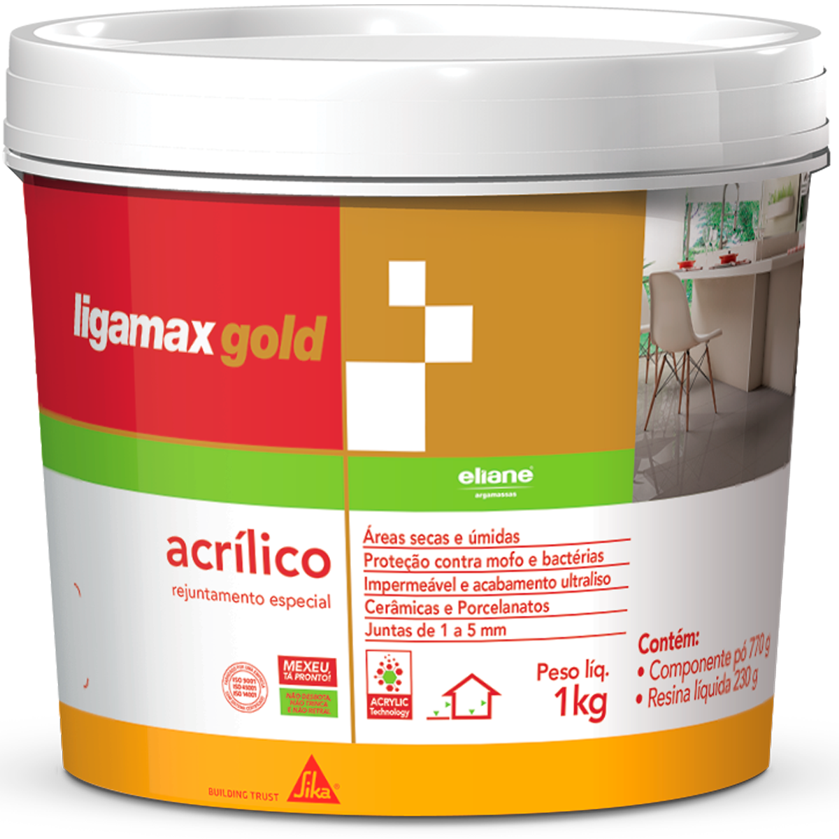 Rejunte Ultraliso Acrílico Ligamax Camurça 1kg - 1