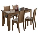 Ver imagem 2 de Conjunto Sala de Jantar Mesa Tampo de Vidro 4 Cadeiras Kiara Madesa