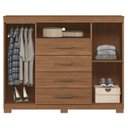 Ver imagem 5 de Guarda Roupa Casal Toledo 6 Portas com Espelho e Cômoda Havana com Pés Jatobá - Santos Andirá