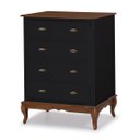 Ver imagem 1 de Cômoda de Madeira 4 Gavetas Pés Luiz Xv 60816 Hannover Linz Móveis - Preto/imbuia